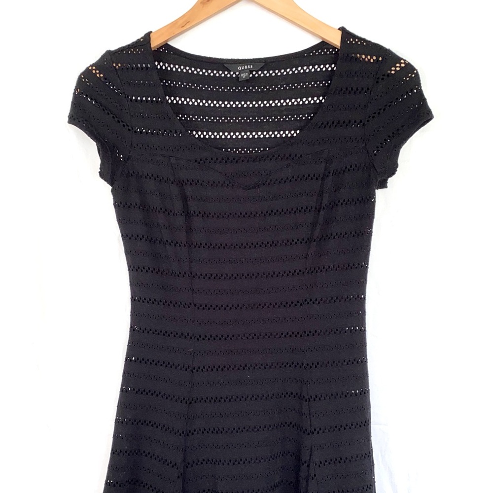 Black Cotton Mid-Thigh Length Dress